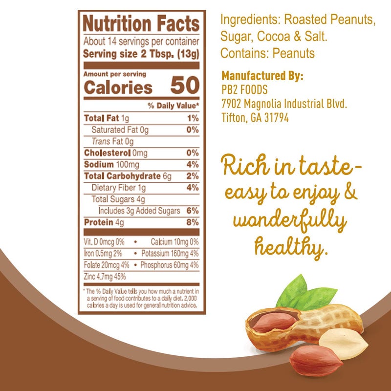 Pb2 Powdered Peanut Butter With Chocolate - 6.5 oz (Pack of 2) - Image 3